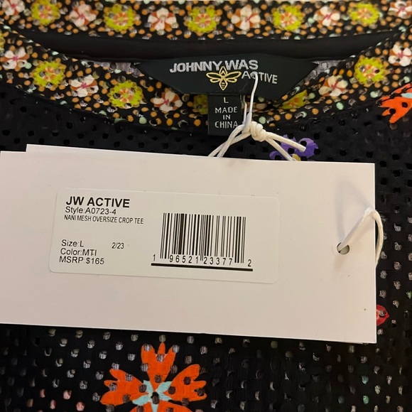 Johnny Was Active large Nani  mesh, oversize crop tee - Picture 4 of 6